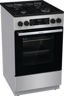 Плита Gorenje комбінована, 62л, 50x60см, дисплей, IconLed, емальовані, титан (GK5C60SJ) 374101 фото