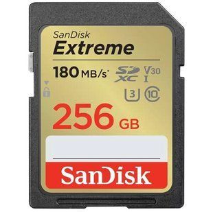Карта пам'яті SanDisk SD 256GB C10 UHS-I U3 R180/W130MB/s Extreme V30 (SDSDXVV-256G-GNCIN) 375072 фото