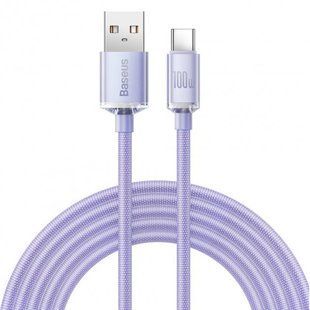 Кабель Baseus Crystal Shine Series Fast Charging Data USB кабель USB To Type-C 100W 1.2m (CAJY000405) Purple 260557 фото