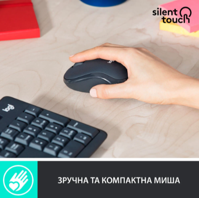 IT/наб LOGITECH MK295 Silent Wireless Combo, US, Graphite (920-009800) 306841 фото