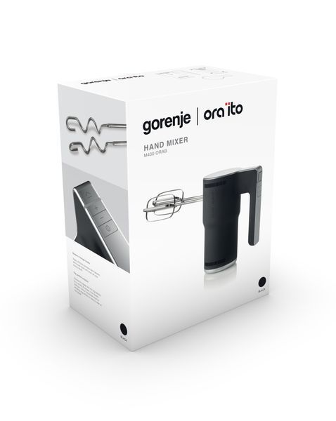 Міксер Gorenje ручний 400Вт, насадки-4, чорний (M400ORAB) 373183 фото