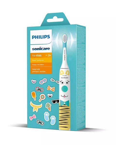 Щітка зубна електр. Philips, Philips Sonicare For Kids, для дітей, насадок-1, 2 комплекти наклейок, білий (HX3601/01) 373140 фото