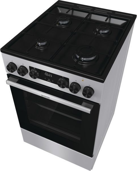 Плита Gorenje комбінована, 62л, 50x60см, дисплей, IconLed, емальовані, титан (GK5C60SJ) 374101 фото