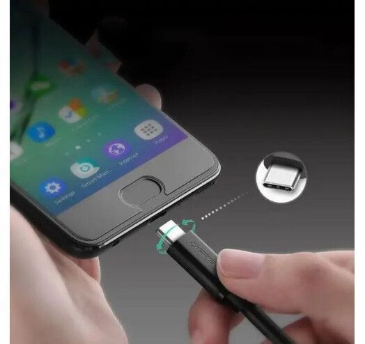 Кабель UGREEN US286 USB Type-C To USB Type-C 60W Cable Nickel Plating 3A 1.5m Black (50998) 278858 фото