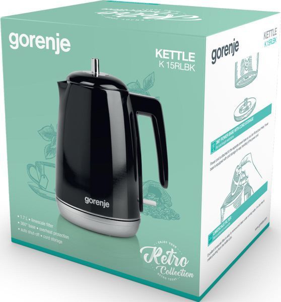 Електрочайник GORENJE K 15 RLBK 320175 фото