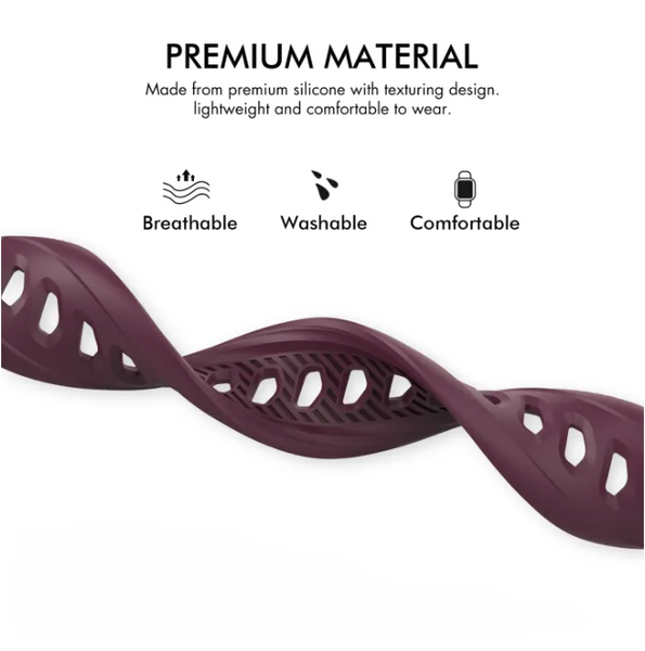 AhaStyle Premium Silicone Rugged Design Band for Apple Watch 42/44/45 mm Burgundy 264659 фото