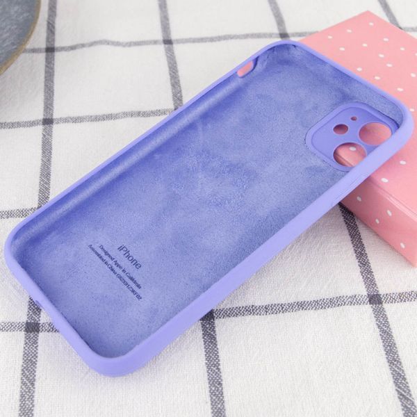 Чохол Silicone Case Full Camera Protective (AA) для Apple iPhone 12 (6.1") Бузковий / Dasheen 214726 фото