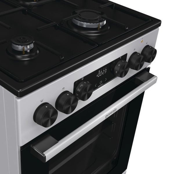 Плита Gorenje комбінована, 62л, 50x60см, дисплей, IconLed, емальовані, титан (GK5C60SJ) 374101 фото