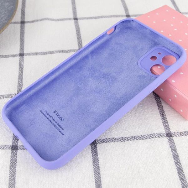 Чохол Silicone Case Full Camera Protective (AA) для Apple iPhone 12 (6.1") Бузковий / Dasheen 214726 фото
