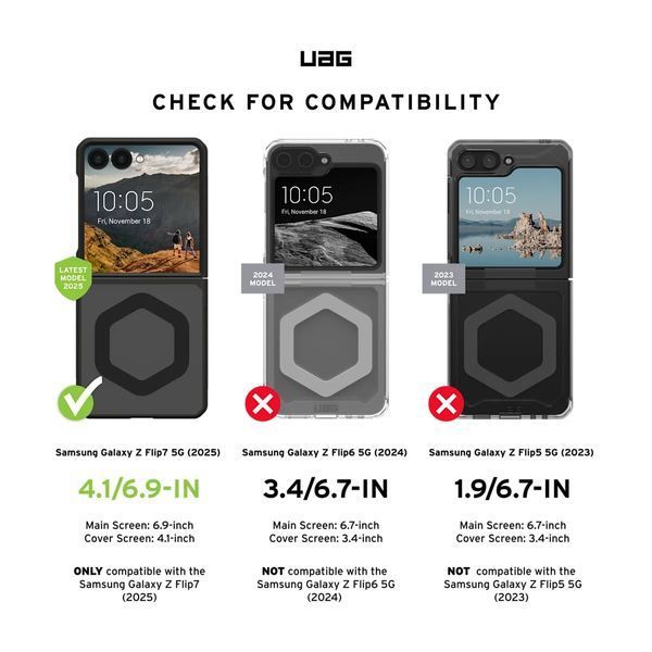 Чохол UAG для Samsung Galaxy Z Flip 7, Mouve with Magnet, Ash 389924 фото