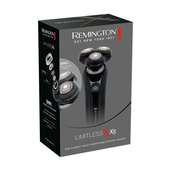 Бритва електр. Remington роторна X5 Limitless X, бритв.головок-3, от сети, сух.+волог., тример, водонепрон., швид. зарядка, чорний (XR1755) 372388 фото