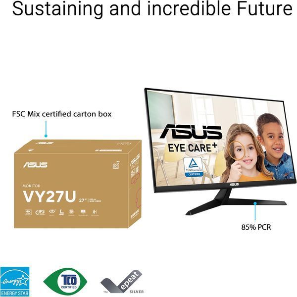 Монітор Asus 27" VY27UQ 2xHDMI, DP, MM, IPS, 3840x2160, sRGB 99%, AdaptiveSync, HDR10 368118 фото
