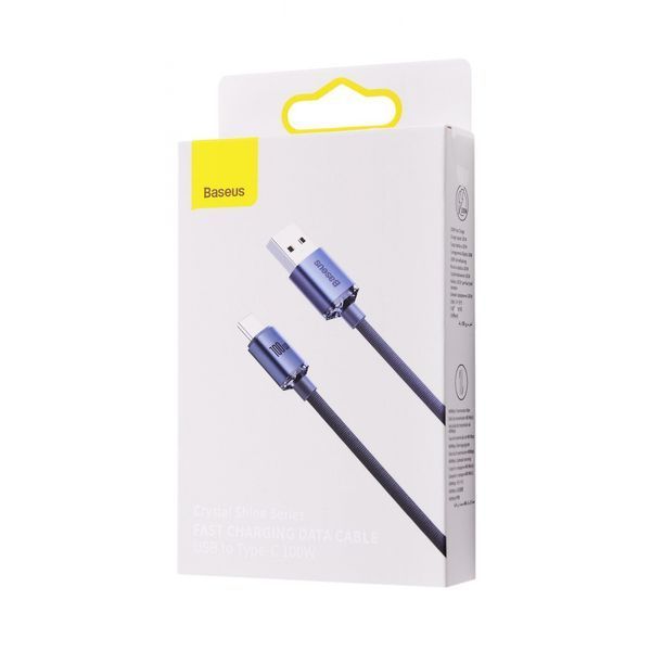 Кабель Baseus Crystal Shine Series Fast Charging Data USB кабель USB To Type-C 100W 1.2m (CAJY000405) Purple 260557 фото