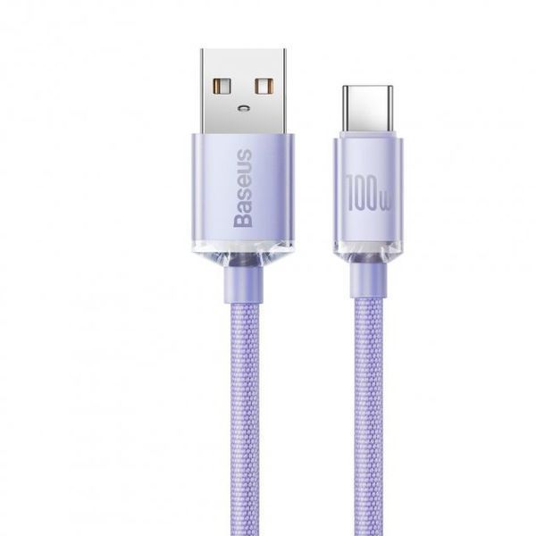 Кабель Baseus Crystal Shine Series Fast Charging Data USB кабель USB To Type-C 100W 1.2m (CAJY000405) Purple 260557 фото