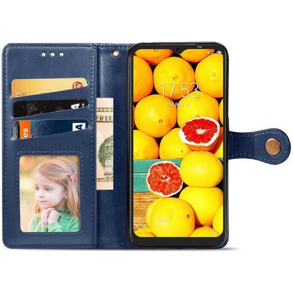 Кожаный чехол книжка GETMAN Gallant (PU) для TECNO POP 4 Pro Синий 211460 фото