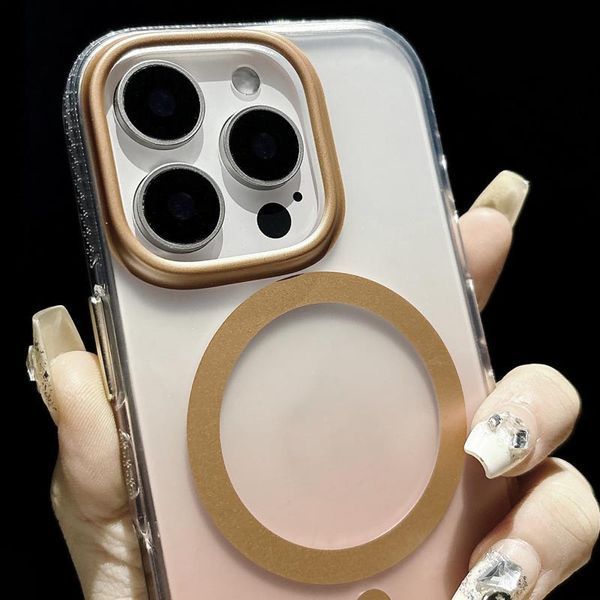 Чохол TPU+PC Shadow with MagSafe для Apple iPhone 15 Pro (6.1") Quicksand gold 337637 фото