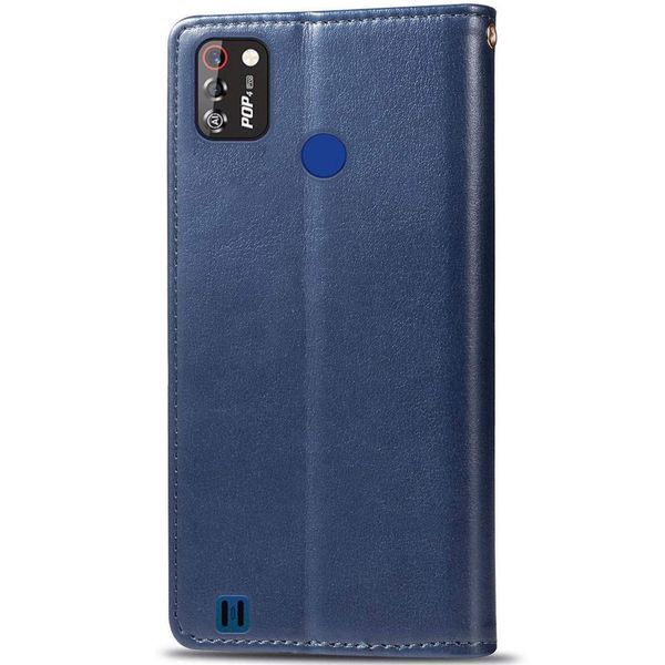 Кожаный чехол книжка GETMAN Gallant (PU) для TECNO POP 4 Pro Синий 211460 фото