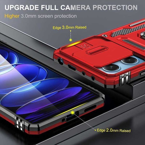 Ударостійкий чохол Camshield Army Ring для Xiaomi Redmi 12 / Poco M6 Pro 5G Червоний / Red 283610 фото