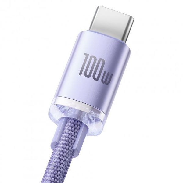 Кабель Baseus Crystal Shine Series Fast Charging Data USB кабель USB To Type-C 100W 1.2m (CAJY000405) Purple 260557 фото
