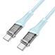 Кабель Hoco U111 Transparent Discovery 60W Type-C to Type-C (1.2m) blue 331473 фото 5