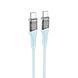 Кабель Hoco U111 Transparent Discovery 60W Type-C to Type-C (1.2m) blue 331473 фото 1