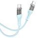 Кабель Hoco U111 Transparent Discovery 60W Type-C to Type-C (1.2m) blue 331473 фото 7