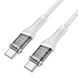 Кабель Hoco U111 Transparent Discovery 60W Type-C to Type-C (1.2m) blue 331473 фото 3