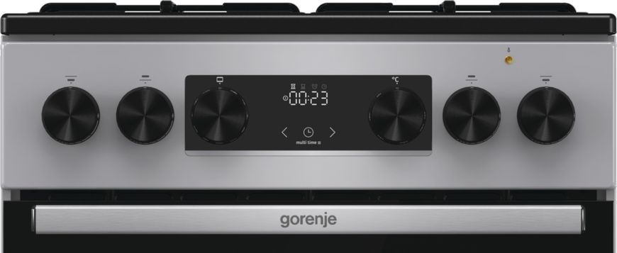 Плита Gorenje комбінована, 62л, 50x60см, дисплей, IconLed, емальовані, титан (GK5C60SJ) 374101 фото