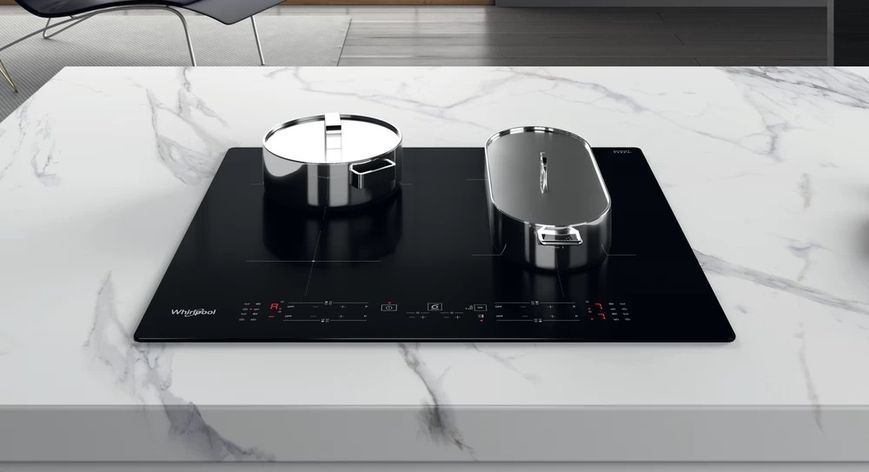 Варильна поверхня Whirlpool індукційна, 60см, розширена зона, чорний (WBB8360NE) 369588 фото