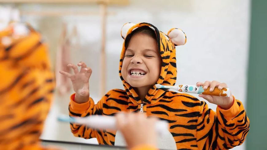 Щітка зубна електр. Philips, Philips Sonicare For Kids, для дітей, насадок-1, 2 комплекти наклейок, білий (HX3601/01) 373140 фото