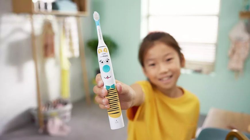 Щітка зубна електр. Philips, Philips Sonicare For Kids, для дітей, насадок-1, 2 комплекти наклейок, білий (HX3601/01) 373140 фото