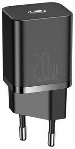 Зарядний Пристрій Baseus Super Silicone PD Charger 20W (1Type-C) + With Cable Type-C to Lightning (TZCCSUP-B01) Black 190752 фото