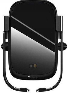 Автомобільний тримач Baseus Wireless Charger Rock Solid Electric Car Mount (WXHW01-01) Black 192649 фото