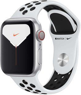 Смарт-годинник Apple Watch Series 5 Nike GPS + LTE 40mm Silver Aluminum Case With Pure Platinum/Black Nike Sport Band (MX372/MX3C2) 142328 фото