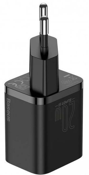 Зарядний Пристрій Baseus Super Silicone PD Charger 20W (1Type-C) + With Cable Type-C to Lightning (TZCCSUP-B01) Black 190752 фото