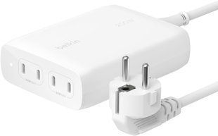 Зарядний пристрій мережевий Belkin 200Вт 4хUSB-С GAN PD PPS, білий (WCH015VFWH) 371775 фото