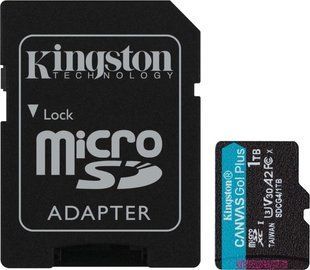 Карта пам'яті Kingston MicroSDXC 1TB Canvas Go Plus Gen4 200MB/s A2 U3 V30 + SD-адаптер (SDCG4/1TB) 380516 фото