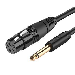 Кабель UGREEN AV131 6.35 Male To XLR Female Cable 2m (20719) Black 398466 фото