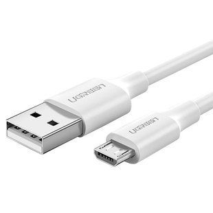 Кабель UGREEN US289 USB 2.0 To Micro Cable Nickel Plating 2A 1m White (60141) 278802 фото