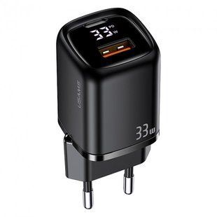 Зарядний Пристрій Usams T46 UD Series USB-A/USB-C PD&QC3.0 33W 3A with Lightning-Type-C cable Black 258880 фото
