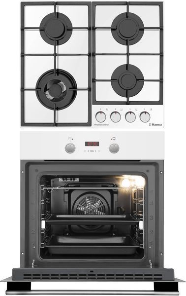 Комплект Hansa (духовка електрична + поверхня газ на склі), білий 390192 фото