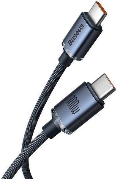 Кабель Baseus Crystal Shine Series Fast Charging Data USB кабель Type-C To Type-C 100 W 2M (CAJY000701) Black 253540 фото