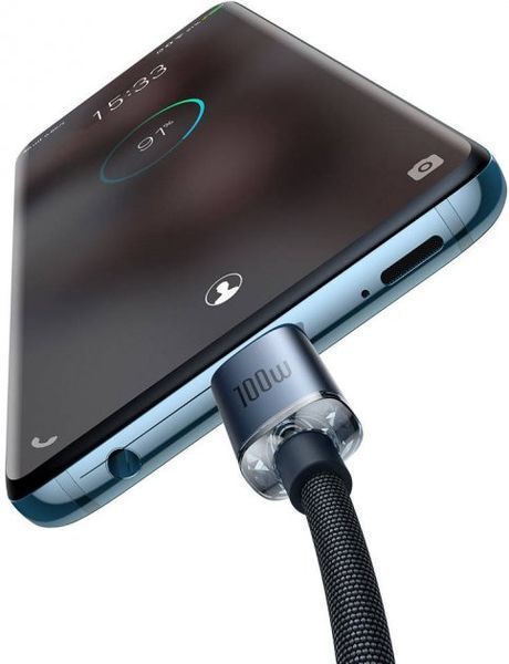 Кабель Baseus Crystal Shine Series Fast Charging Data USB кабель Type-C To Type-C 100 W 2M (CAJY000701) Black 253540 фото