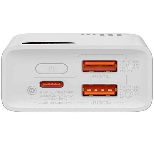 Портативна батарея Baseus 20000mAh 30W Adaman 2 (PPAD050002) White 263565 фото