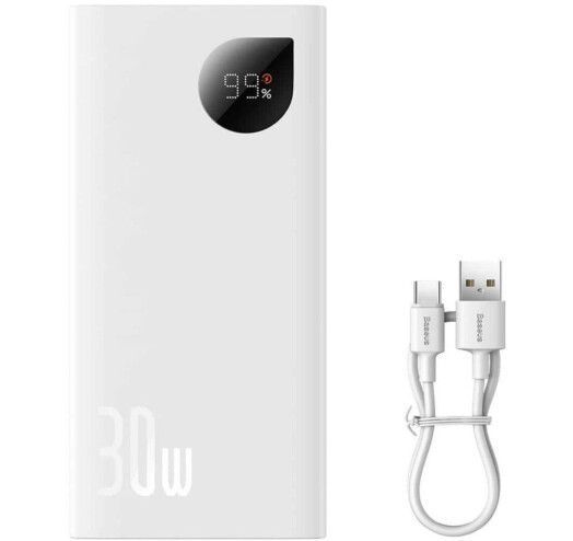 Портативна батарея Baseus 20000mAh 30W Adaman 2 (PPAD050002) White 263565 фото