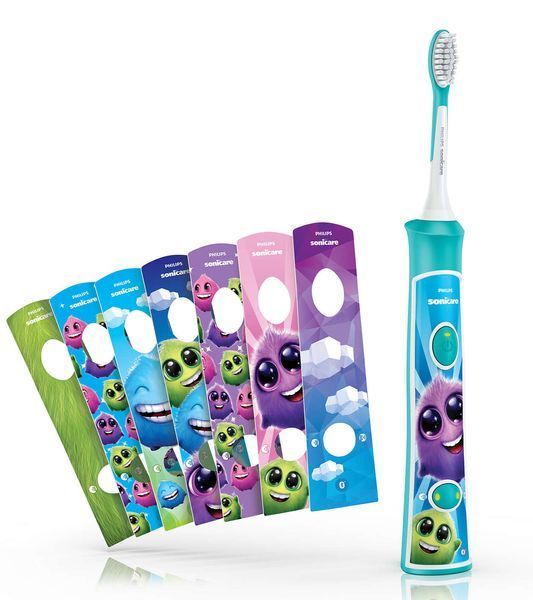 Щітка зубна електр. Philips, Sonicare For Kids, для дітей, 62т. колив/хв, насадок-2, Bluetooth, голубий (HX6322/04) 369790 фото