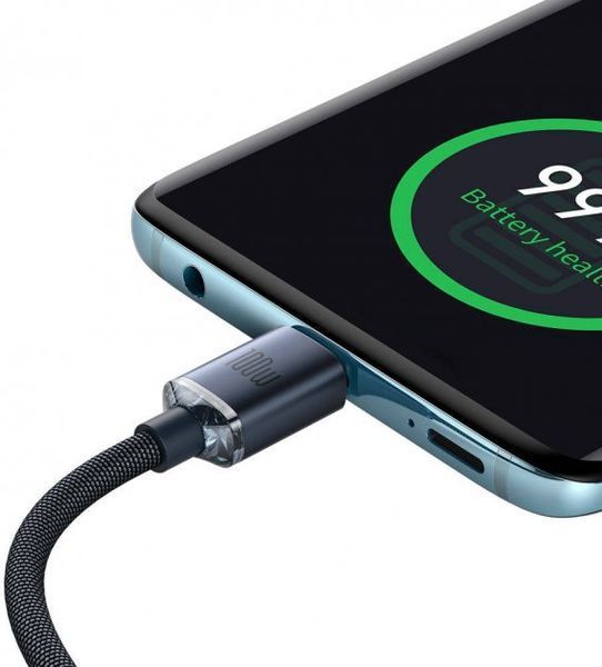 Кабель Baseus Crystal Shine Series Fast Charging Data USB кабель Type-C To Type-C 100 W 2M (CAJY000701) Black 253540 фото