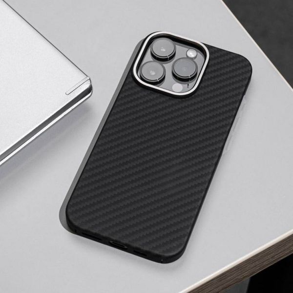 Чохол WAVE Premium Carbon Slim with Magnetic Ring iPhone 14 Plus/15 Plus black 333035 фото