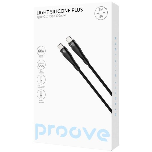 Кабель Proove Light Silicone Plus Type-C to Type-C 60W (1m) white (CCLS60002202) 388086 фото