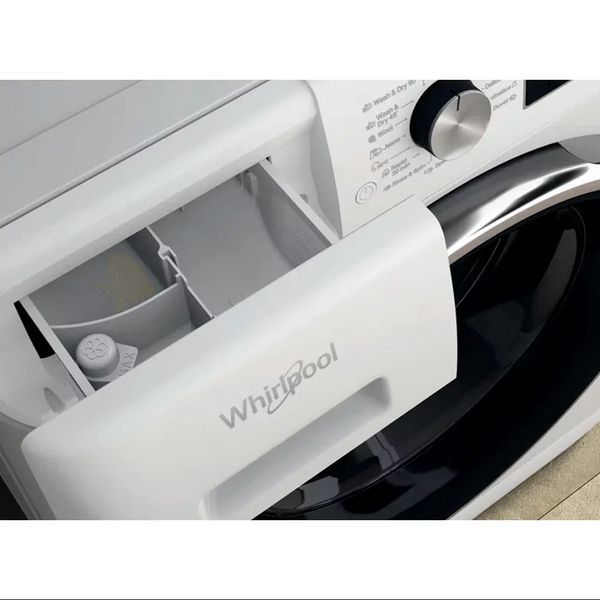 Прально-сушильна машина Whirlpool фронтальна, 11(7)кг, 1600, A, 60см, дисплей, пара, інвертор, білий (FFWDB1176258BCVUA) 375197 фото